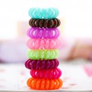 New 1 Dozen Colorful Plastic Ponytail Holders Hair Band Bracelet Key Chain GIFT