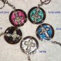 New Foldable Cross Pattern Purse Hook handbag Hanger &Keychain 5pcs Holiday Gift