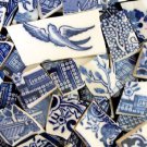 Mosaic Tiles 76 Blue Bird and Blue Transferware Design FREE SHIPPING