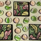 Mosaic Tiles Hand Painted Sea Enchantment & Gems Green Yellow Pink FREE SHIPPING