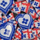 Mosaic Tiles 100 Heart Flowers Red, White & Blue FREE SHIPPING