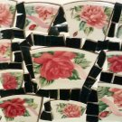 Mosaic Tiles 80 Huge Roses on Deep Green FREE SHIPPING