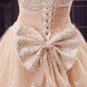 custom made WEDDING Dress bridal dress lace beaded +TRAIN champagne