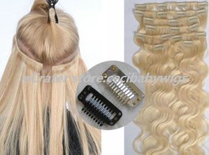 40cm 70g*2 sets_ CLIP IN ON HUMAN HAIR EXTENSIONS
