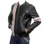Easy Rider Striped Cowhide Leather Motorcycle Jacket