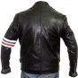Easy Rider Striped Cowhide Leather Motorcycle Jacket