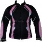 Pink and Black Womens Motorcycle Textile Jacket