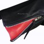 Fight Club Mayhem Black Leather Jacket with Red stripes