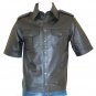 Police Style Half Sleeve Classic Leather Shirt