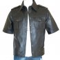 Police Style Half Sleeve Classic Leather Shirt