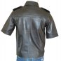 Police Style Half Sleeve Classic Leather Shirt