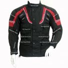 Black and Red Mens Racing MotorCycle Cordura Jacket