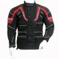 Black and Red Mens Racing MotorCycle Cordura Jacket