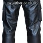 Mens Combat Style Motorcycle Leather Trousers Pants