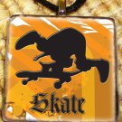 Skateboarding 3 Glass Pendant