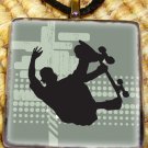 Skateboarding Glass Pendant