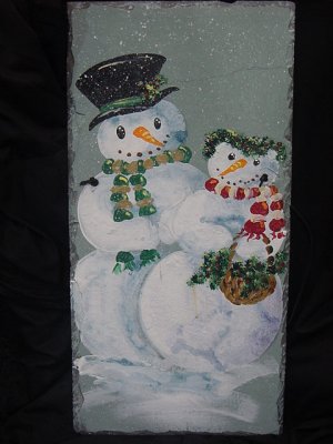 Mr. & Mrs Snowman - Large Slate