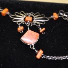 Burnt Orange Semi-Precious Stone Slave Bracelet