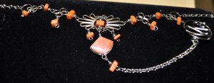 Burnt Orange Semi-Precious Stone Slave Bracelet