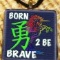 Born 2 Be Brave Unicorn Kanji Glass Pendant