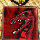 Hell Dragon Glass Tile Pendant
