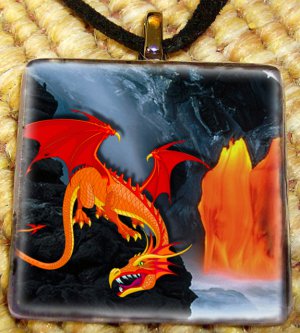 Dragon Mountain Glass Pendant