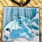 Ice Dragon Glass Tile Pendant
