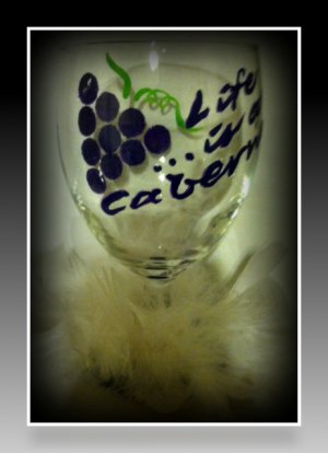 Life is a Cabernet short stemmed 12 oz wine glass