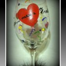 Love Makes a Family 16 oz hand painted wine glass