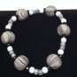 Black, white & grey featured polymer clay bracelet