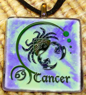 Cancer Glass Pendant