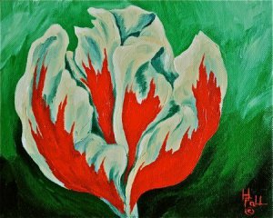 Spring's Fire,3 Acrylic on Canvas 8x10 Framed