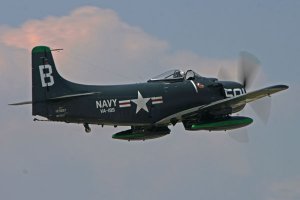 Skyraider in Flight 8x10 matted and framed