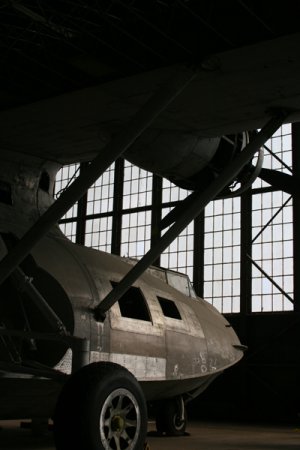 PBY Behind Hangar Door 8x10 matted and framed.