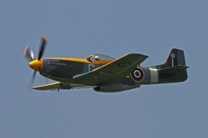 P51 In Flight 8x10 matted and framed.