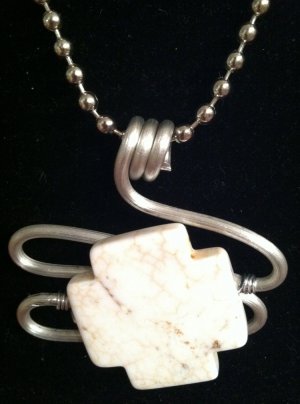 White Granite Stone Pendant