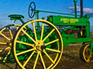 Old JD Tractor 16x20 Gallery Wrapped Canvas