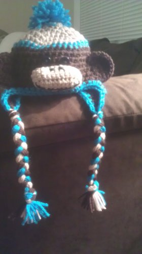 blue sock monkey hat