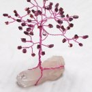 5.5 inch--GARNET Gem stone tree on a QUARTZ crystal cluster