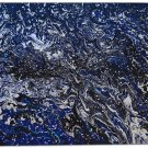 30x40 Navy, Black and Silver Abstract