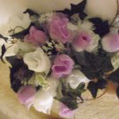 PURPLE AND WHITE SILK LARGE BOUQUET!!