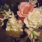 GORGEOUS SILK ROSE BOUQUET WITH OTHER FLOWERS IN IT AS FILLERS