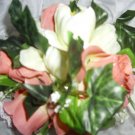 PEACHES AND CREAM SILK FLOWER KISSING BALL