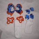 NFL CHICAGO BEARS GIRLS 3.5" HAIRBOW W/ VELCRO SOCKS & CHANGABLE BOWS SZ 6-18MOS