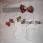 CHRISTMAS SILVER BELLS HEADBAND BOW W/MATHCING VELCRO SOCKS & BOWS SZ 6-18 M SET