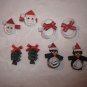 LOT OF 8 CHRISTMAS CLIPPIES SNOWMEN, SANTA, CHRISTMAS TREES, PENGUINS HANDMADE!!