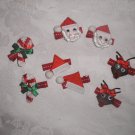 LOT 8 BOUTIQUE CHRISTMAS HANDMADE CLIPPIES SANTA REINDEER CANDY CANES & MORE!!!