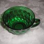 VINTAGE 1940-65 FOREST GREEN BUBBLE GLASS CUP & SAUCER SET BY ANCHOR HOCKING!!!!