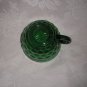 VINTAGE 1940-65 FOREST GREEN BUBBLE GLASS CUP & SAUCER SET BY ANCHOR HOCKING!!!!