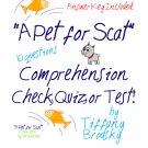 A Pet for Scat Reading Comprehension Quiz, Test, or Check; a PDF Printable
